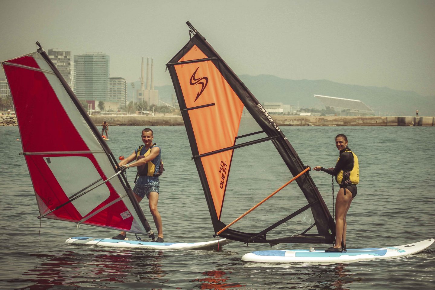 Our windsurf experience in Barcelona. How we enjoyed our beginning windsurfing classes in Barcelona.