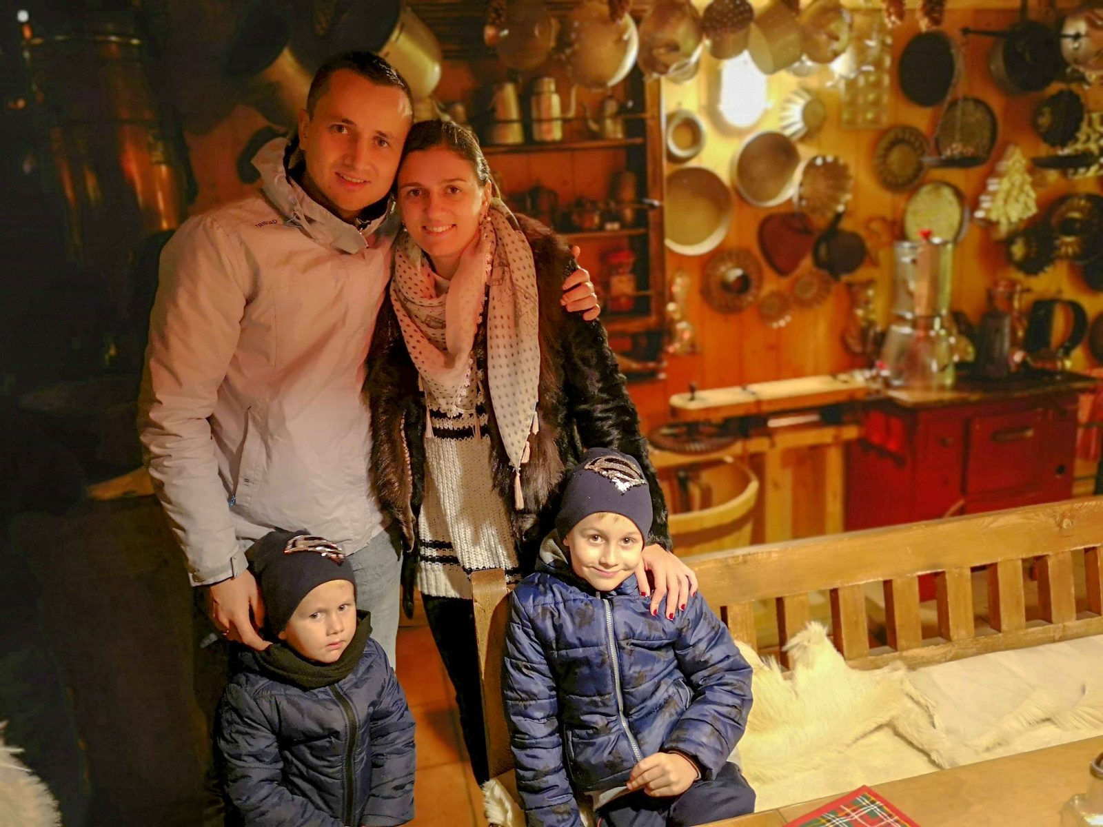 Family visit to Santa Claus house in Haute-Savoie, at Le Col du Mont ...