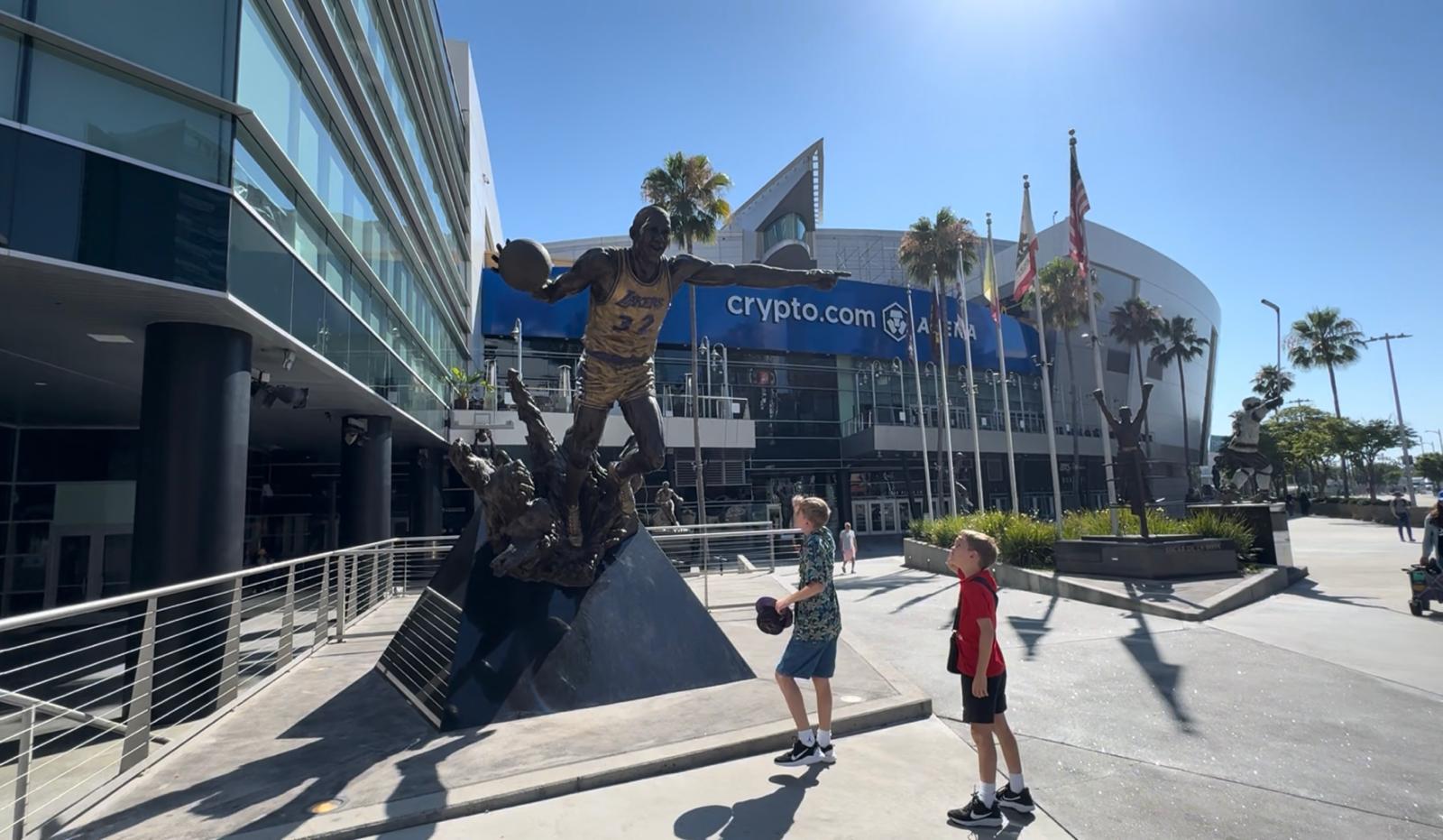 Crypto.com Arena Los Angeles: Basketball Statues & Downtown LA Walk